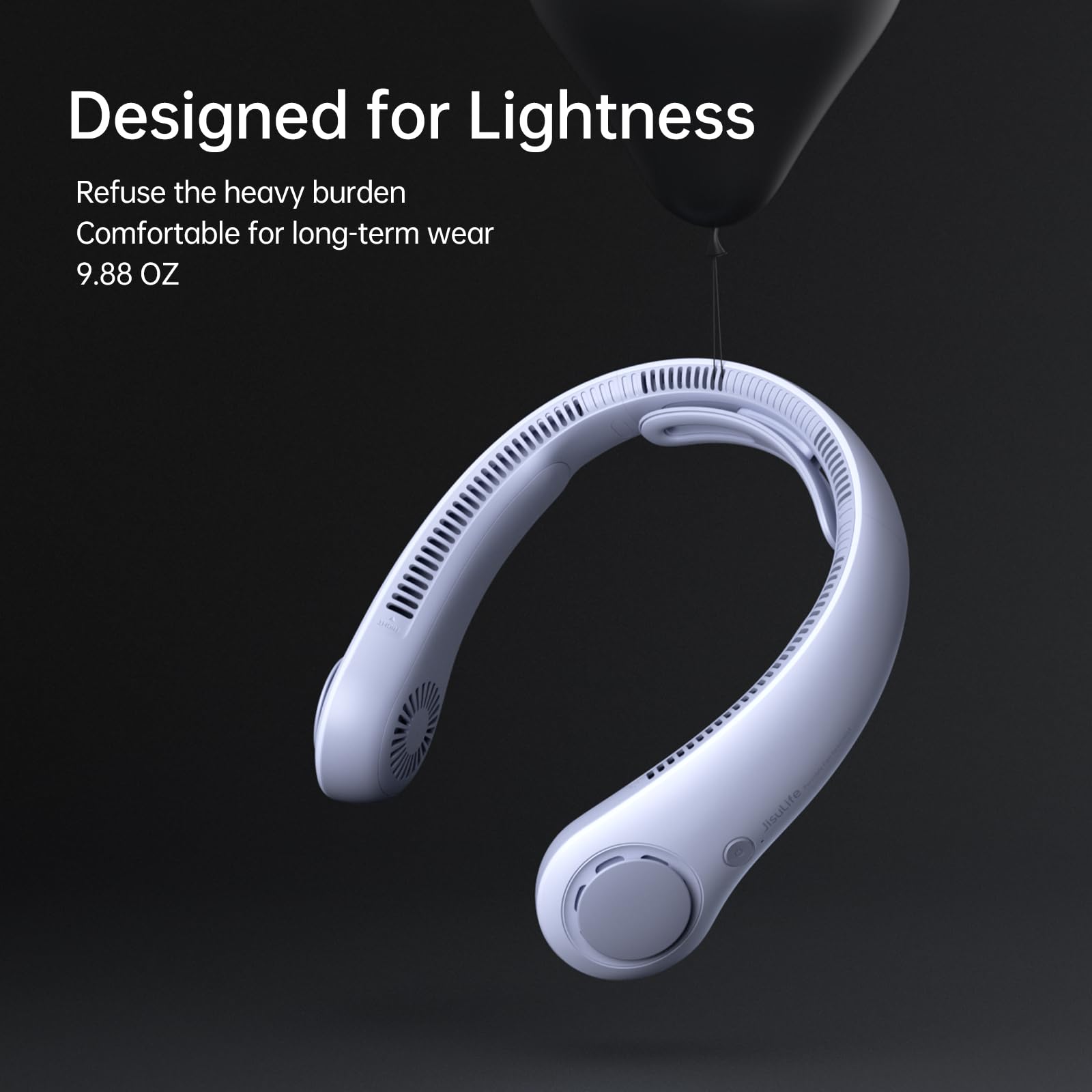 JISULIFE lightweight neck fan designed for extended wear.