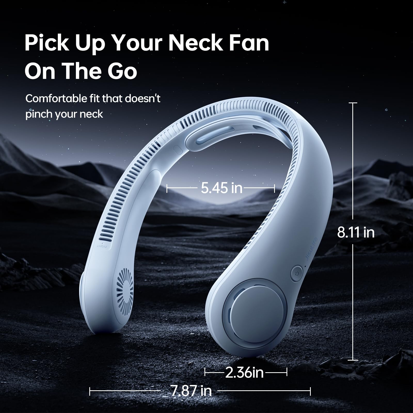 JISULIFE lightweight wearable neck fan is ideal for workouts and travel.