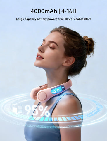 JISULIFE neck fan twistable neckband adapts to any angle