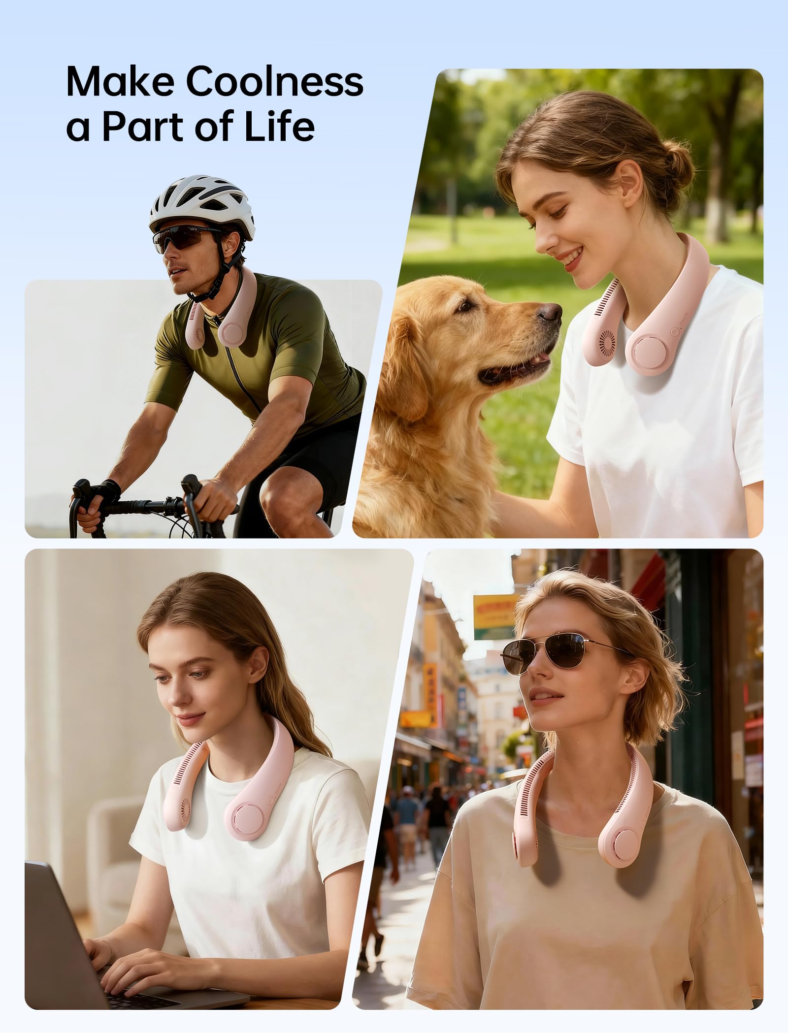 JISULIFE neck fan ultra-lightweight at 9.1 oz for long wear