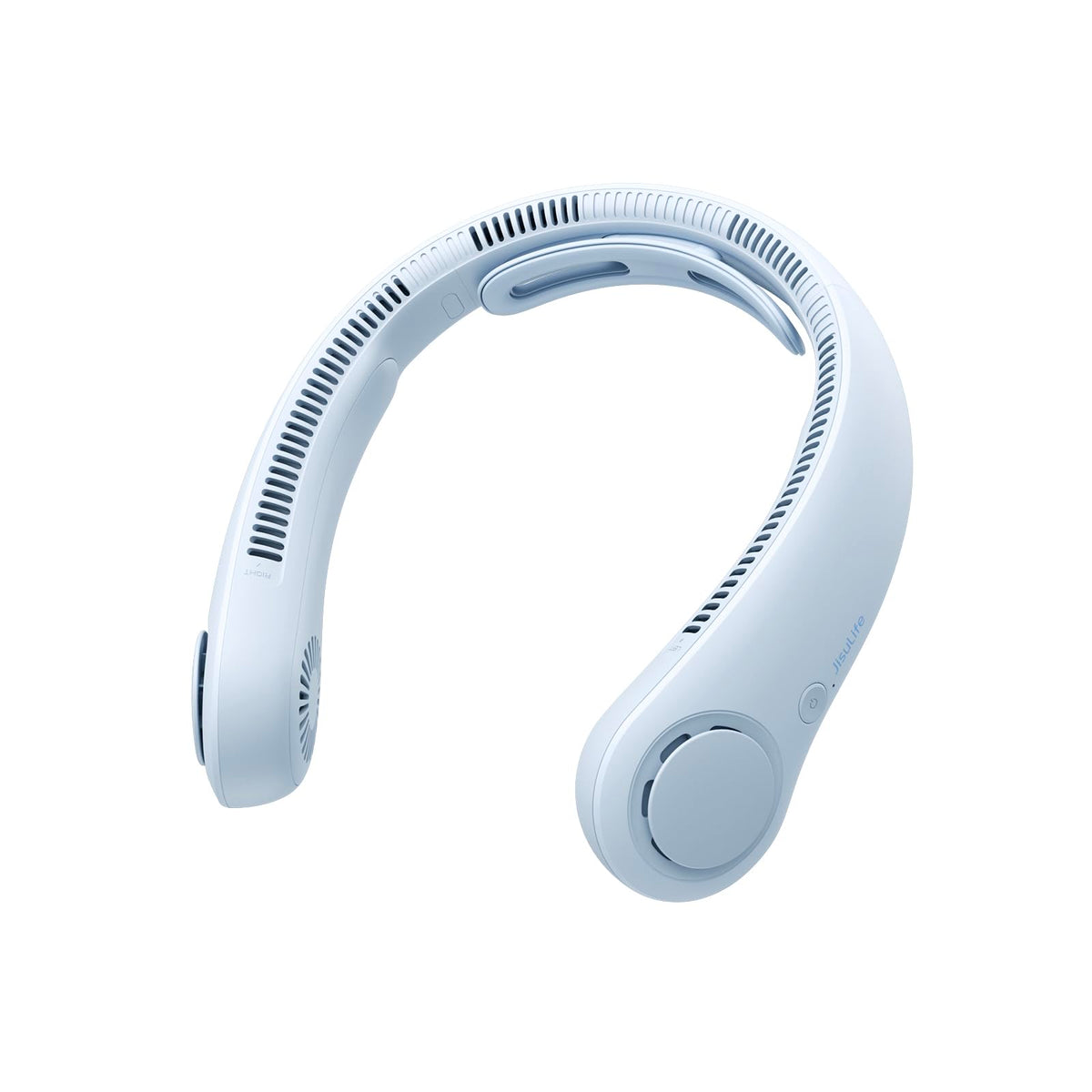 JISULIFE neck fan with upgraded ergonomic design reduces neck strain during long use.