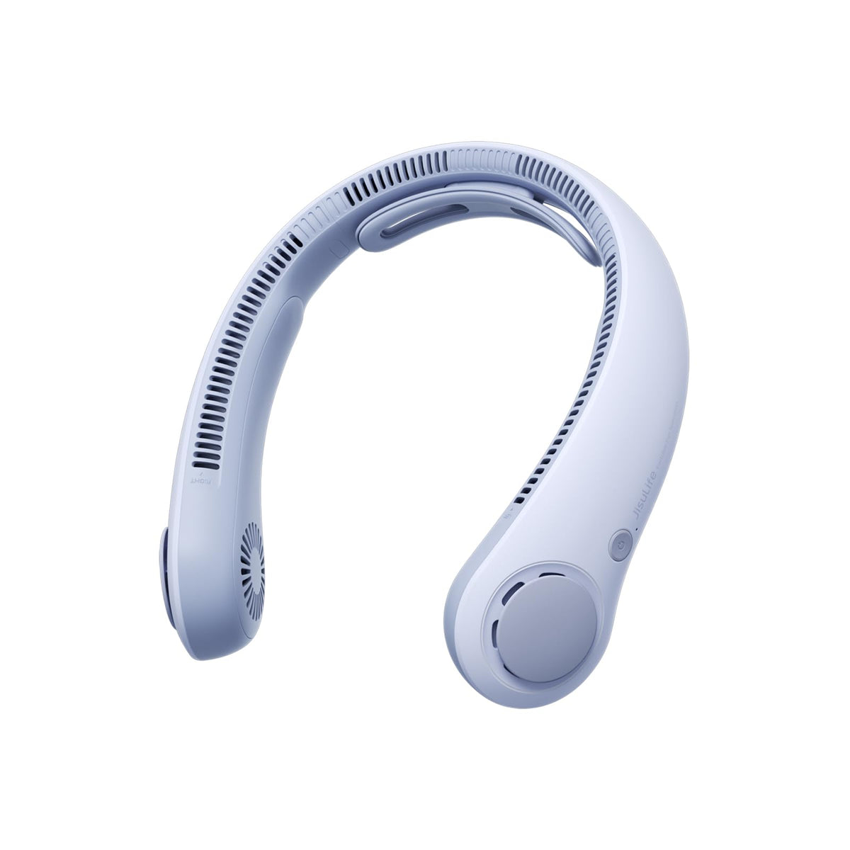 JISULIFE neck fan upgraded front view for portable cooling on the go.