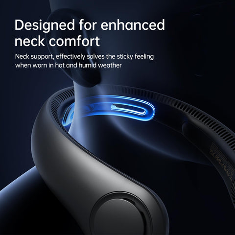 JISULIFE neck fan side view highlights lightweight, all-day wear