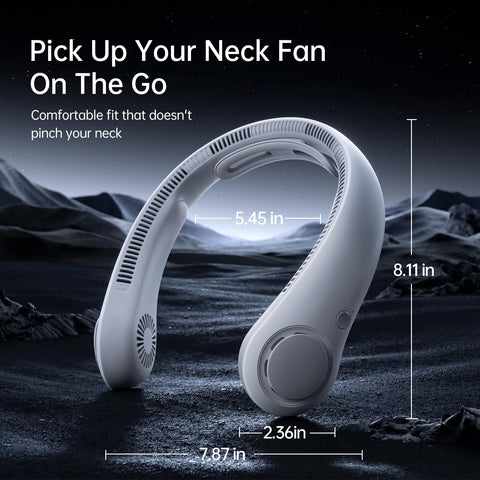 JISULIFE neck fan USB-C charging for fast recharging on the go.