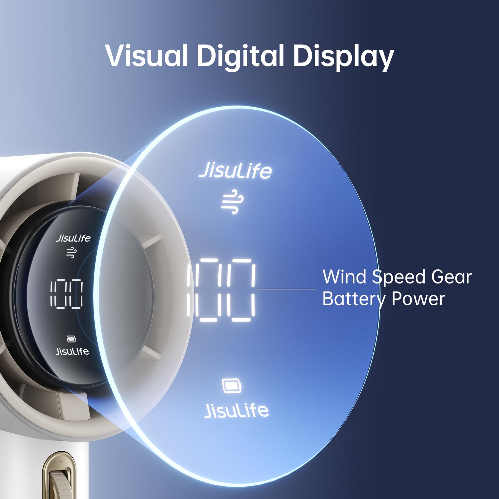 JISULIFE scroll switch enabling stepless wind speed control.