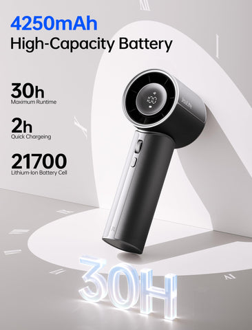 JISULIFE Pro1 Mini battery status readout aids planning recharges during events.