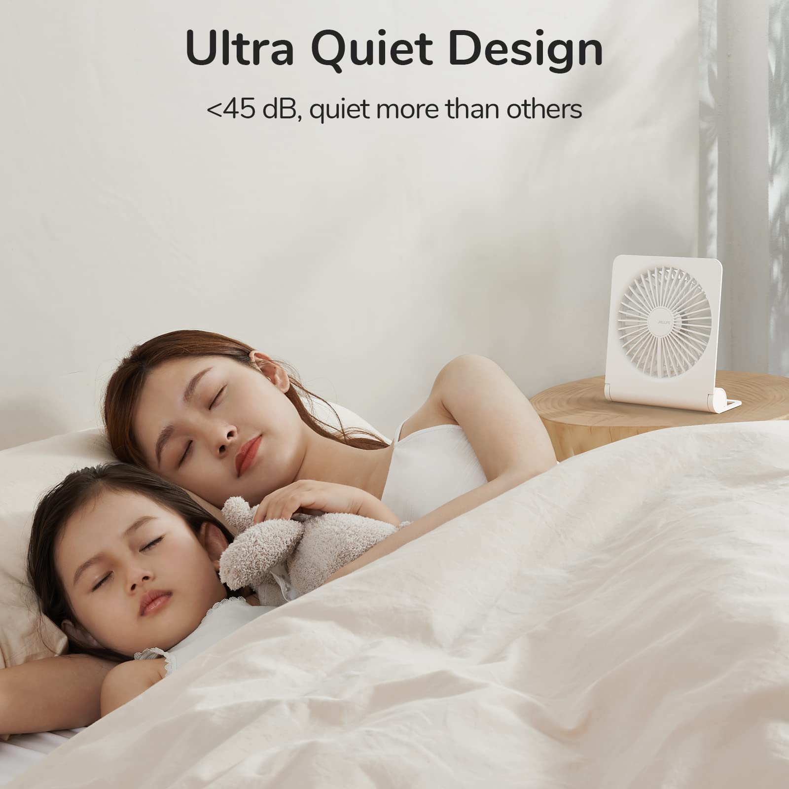 JISULIFE quiet brushless motor delivering powerful wind with minimal noise.