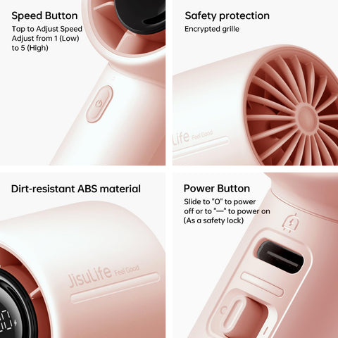 JISULIFE safety lock and dense grille protect against accidental contact