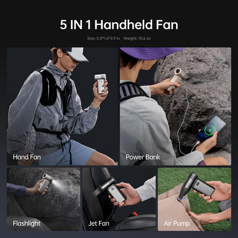 JISULIFE Ultra2 digital display indicates wind speed and battery status clearly