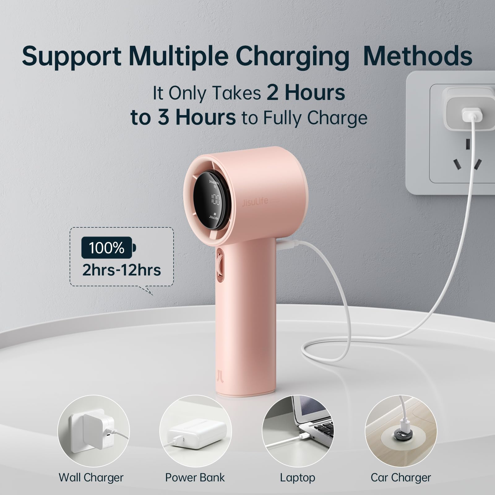 JISULIFE USB charging cable included for flexible charging
