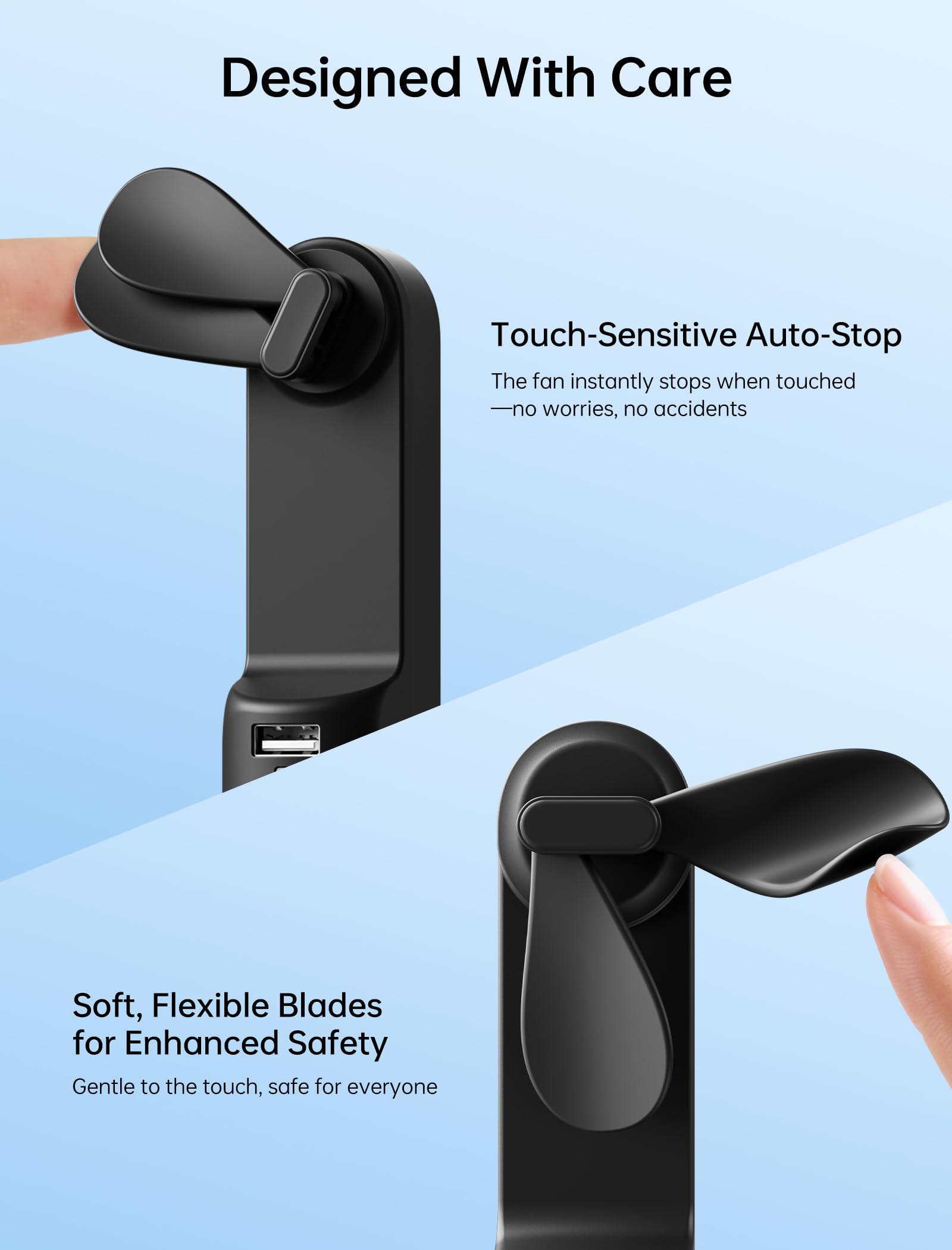 JISULIFE USB rechargeable design for easy charging anywhere.