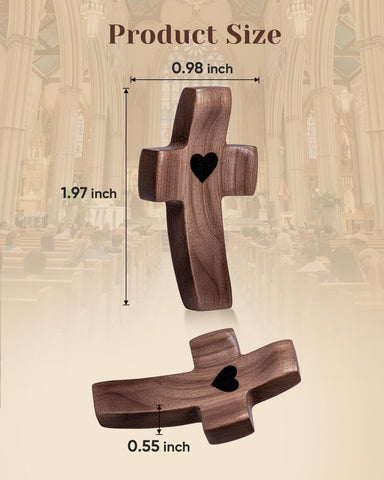 JIUKONG hand-finished wooden cross close-up shows smooth edges and craftsmanship.