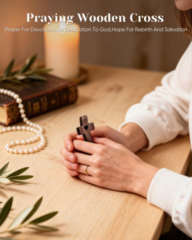 JIUKONG pocket cross wood grain design fits in hand for everyday carry