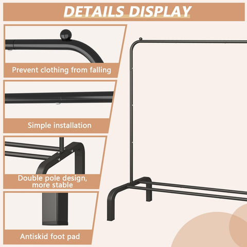 JIUYOTREE easy-assemble rack offers quick wardrobe organization