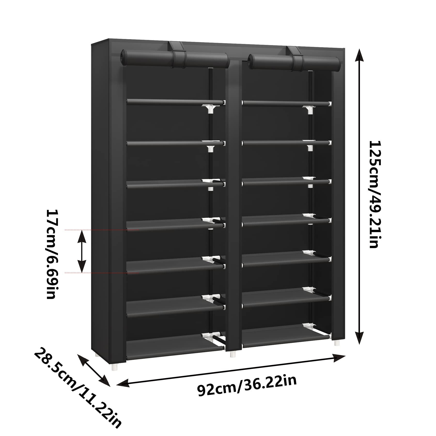 JIUYOTREE sturdy metal frame for durable daily shoe storage.