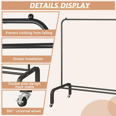 JIUYOTREE easy-install garment rack with included tools and manual