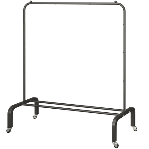JIUYOTREE metal clothing rack with wheels, 43.3-inch height, ready for versatile hanging