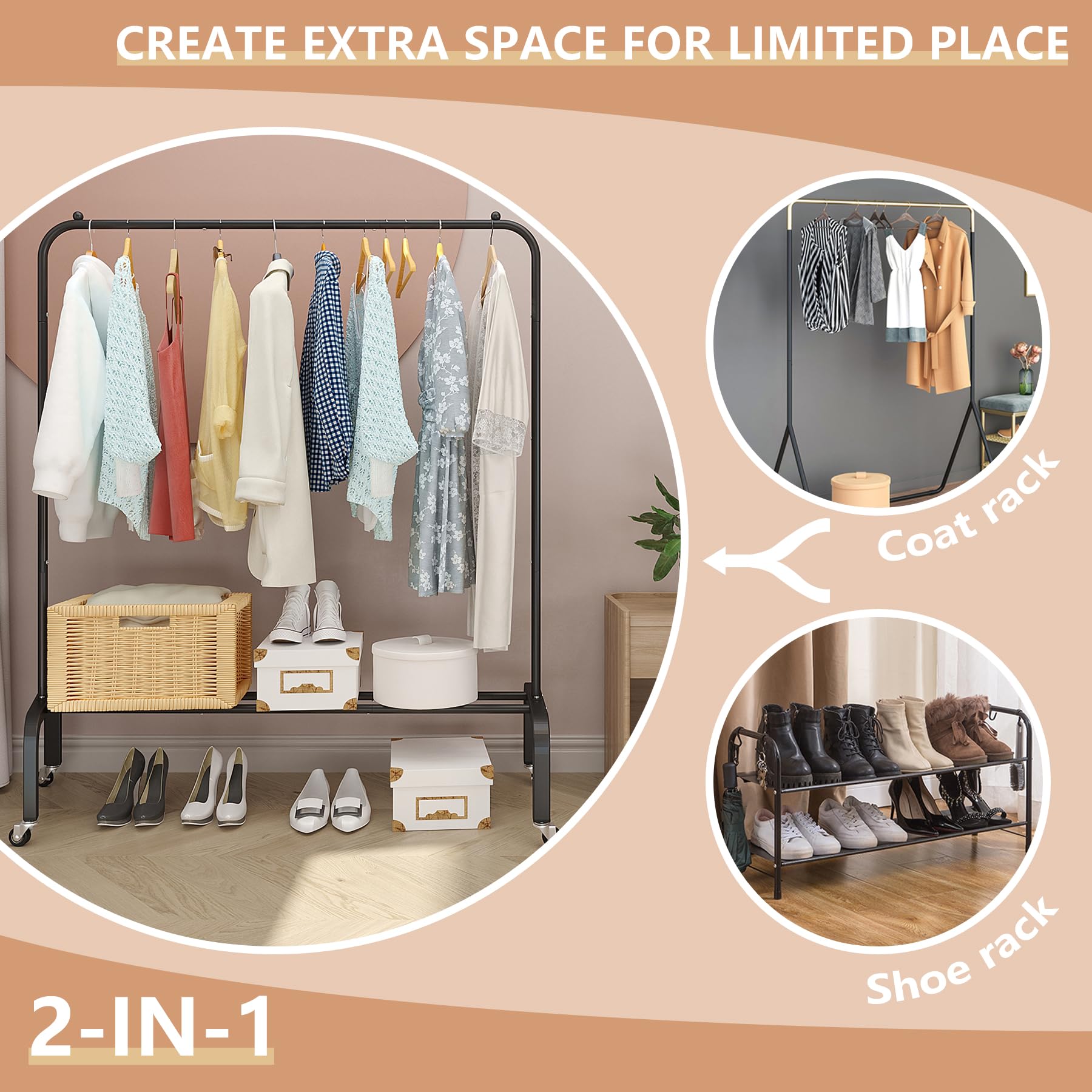 JIUYOTREE multi-use rack suitable for home, boutique, or studio display