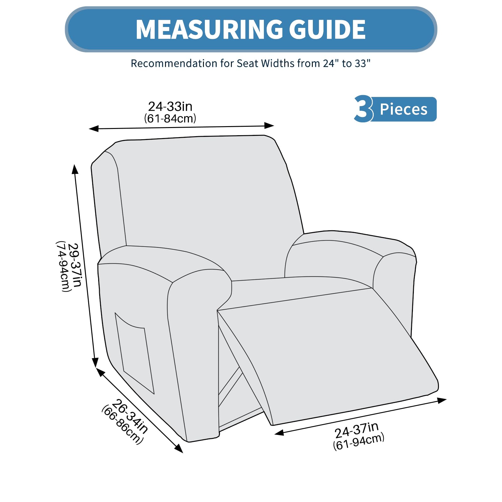 JIVINER recliner cover non-slip design reduces shifting