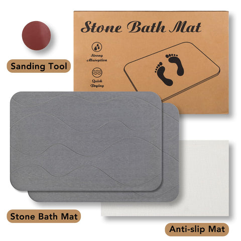 JIZEUO easy-clean bath mat cleans with water or cloth and dries faster.