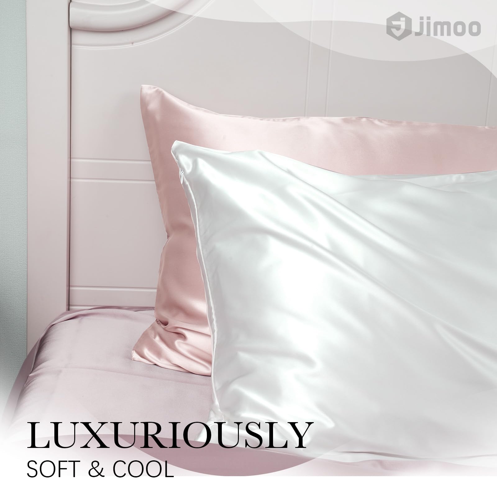 J JIMOO mulberry silk close-up texture shows natural sheen and softness.