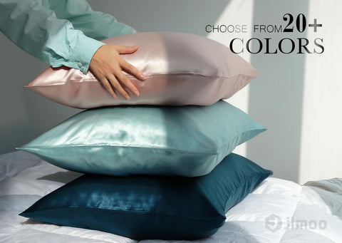 JJIMOO pillowcase displays 100-night guarantee badge for risk-free trial.