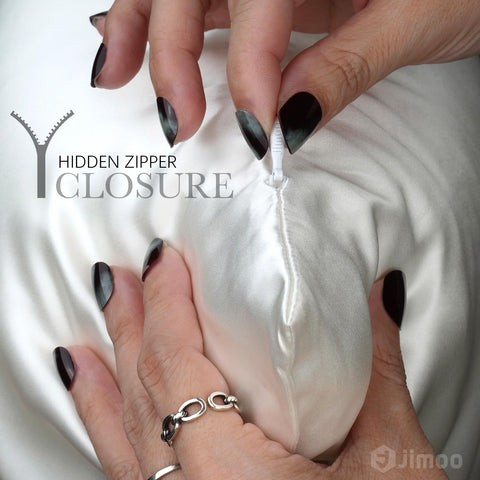 JJIMOO silk pillowcase 22 momme label signals high-quality silk