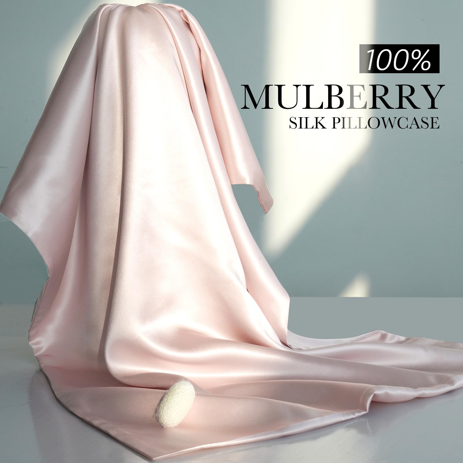J JIMOO mulberry silk pillowcase supports hair and skin comfort.