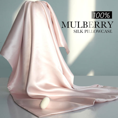 J JIMOO mulberry silk pillowcase supports hair and skin comfort.
