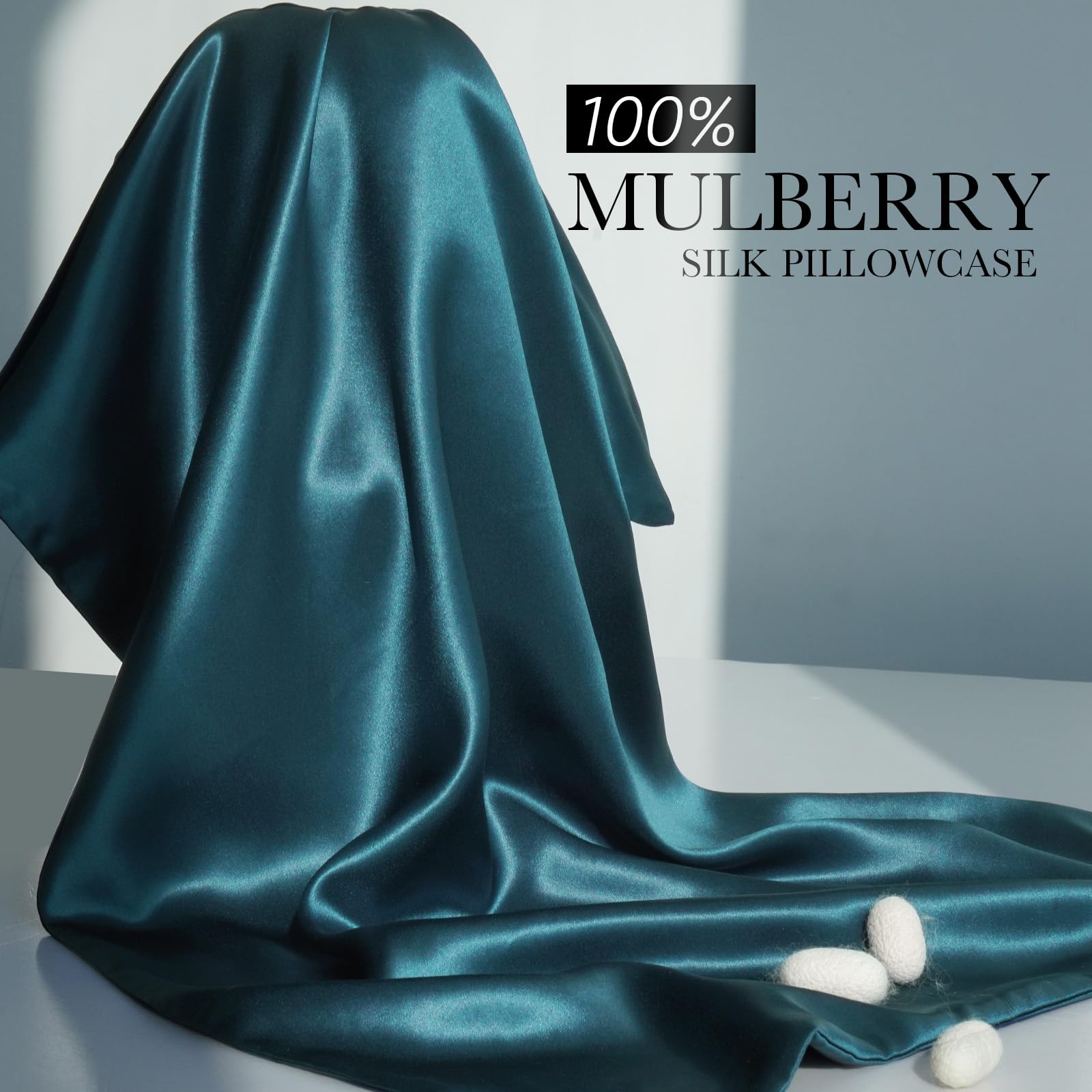 JJIMOO silk pillowcase hidden zipper detail ensures pillow stays secure.