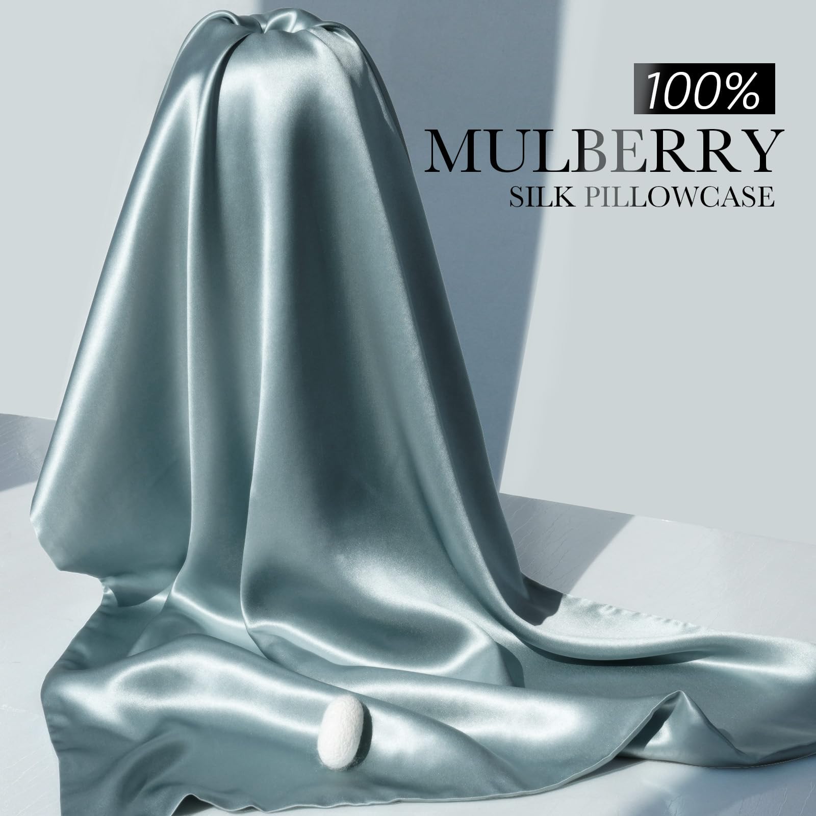 J JIMOO silk pillowcase supports skin hydration and gentle sleep contact.
