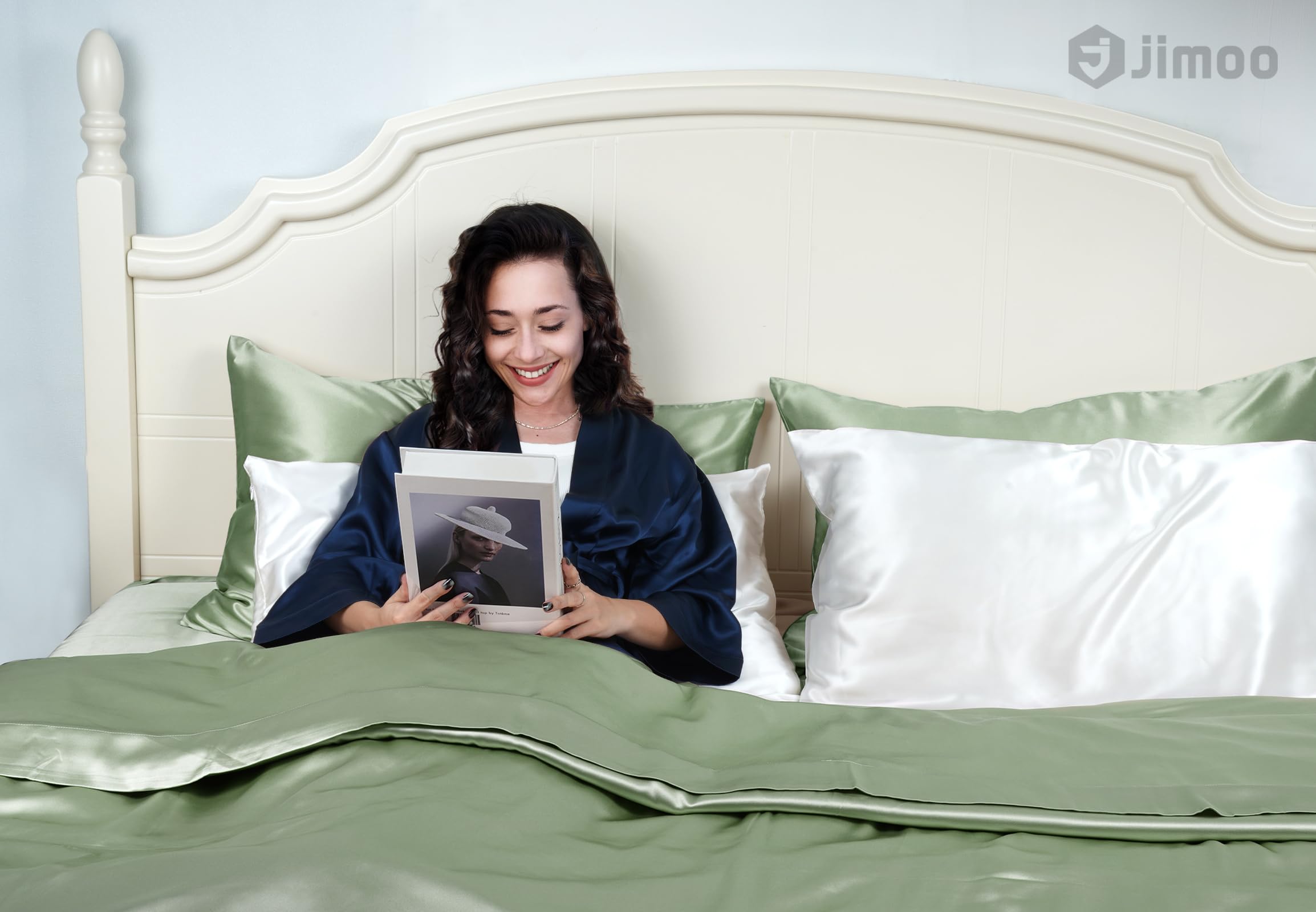 JJIMOO silk pillowcase sleeping comfort reduces friction