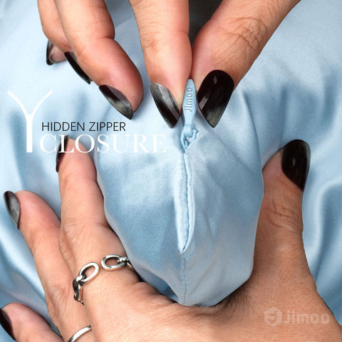 J JIMOO standard 20x26 pillowcase fits typical pillows and reduces friction.