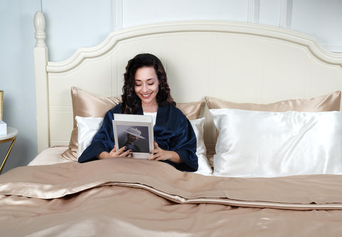 JJIMOO silk pillowcase two-sided design for flexible use
