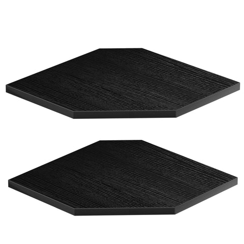 JJL corner shelves two-tier wall mount in a modern living room for organized storage.