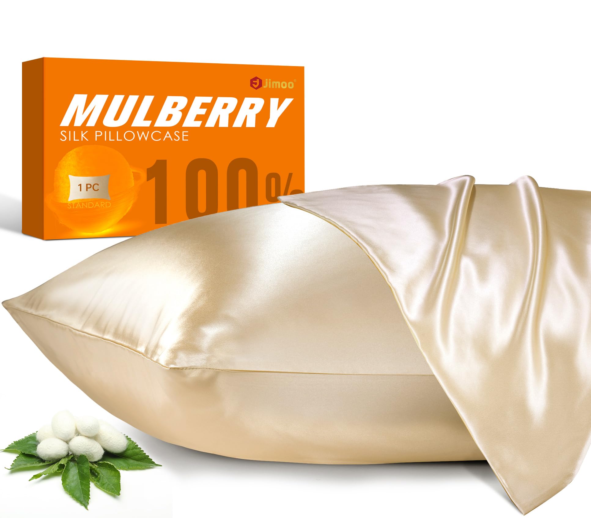 J JIMOO silk pillowcase closeup texture for skin comfort
