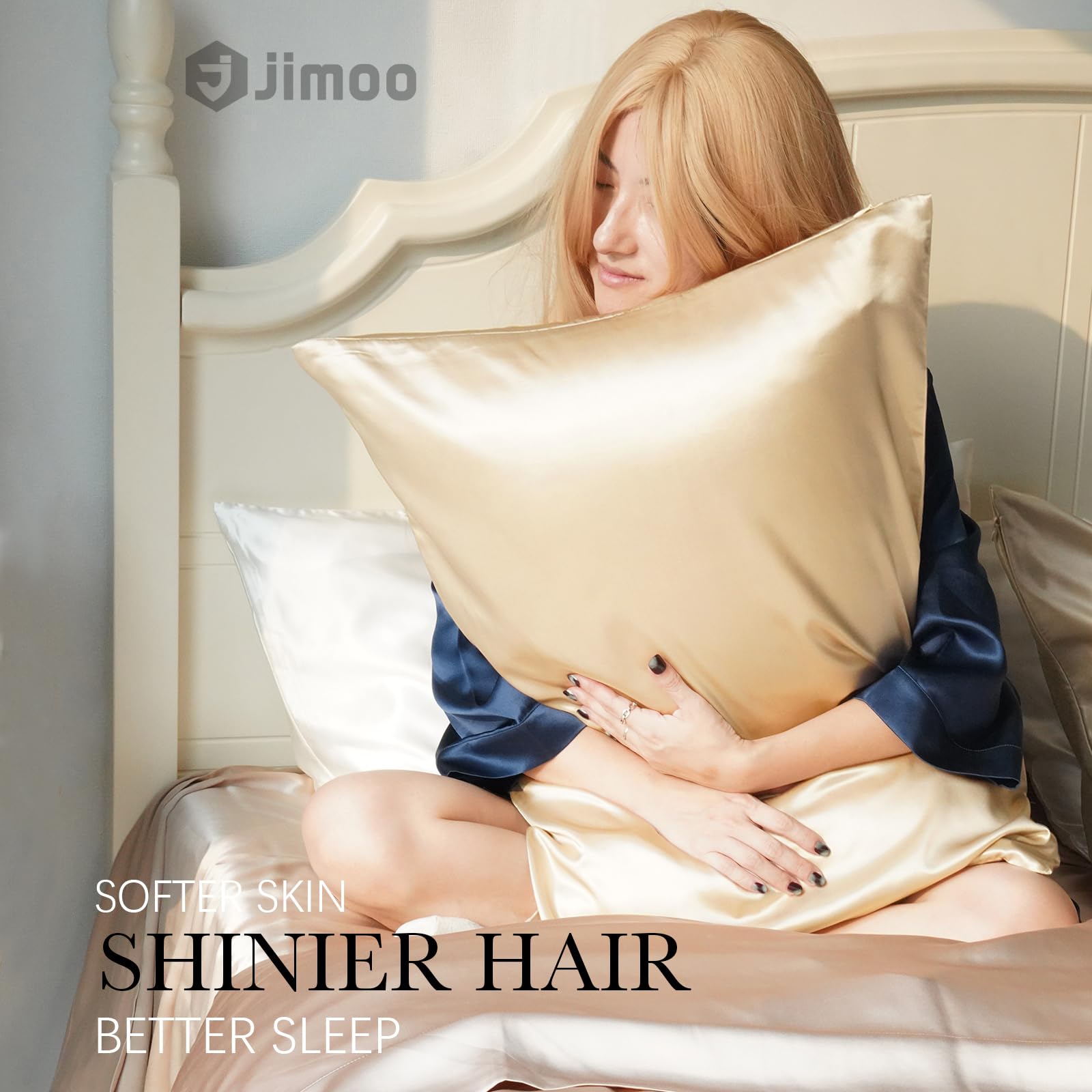 J JIMOO silk pillowcase friction benefit supports healthier hair