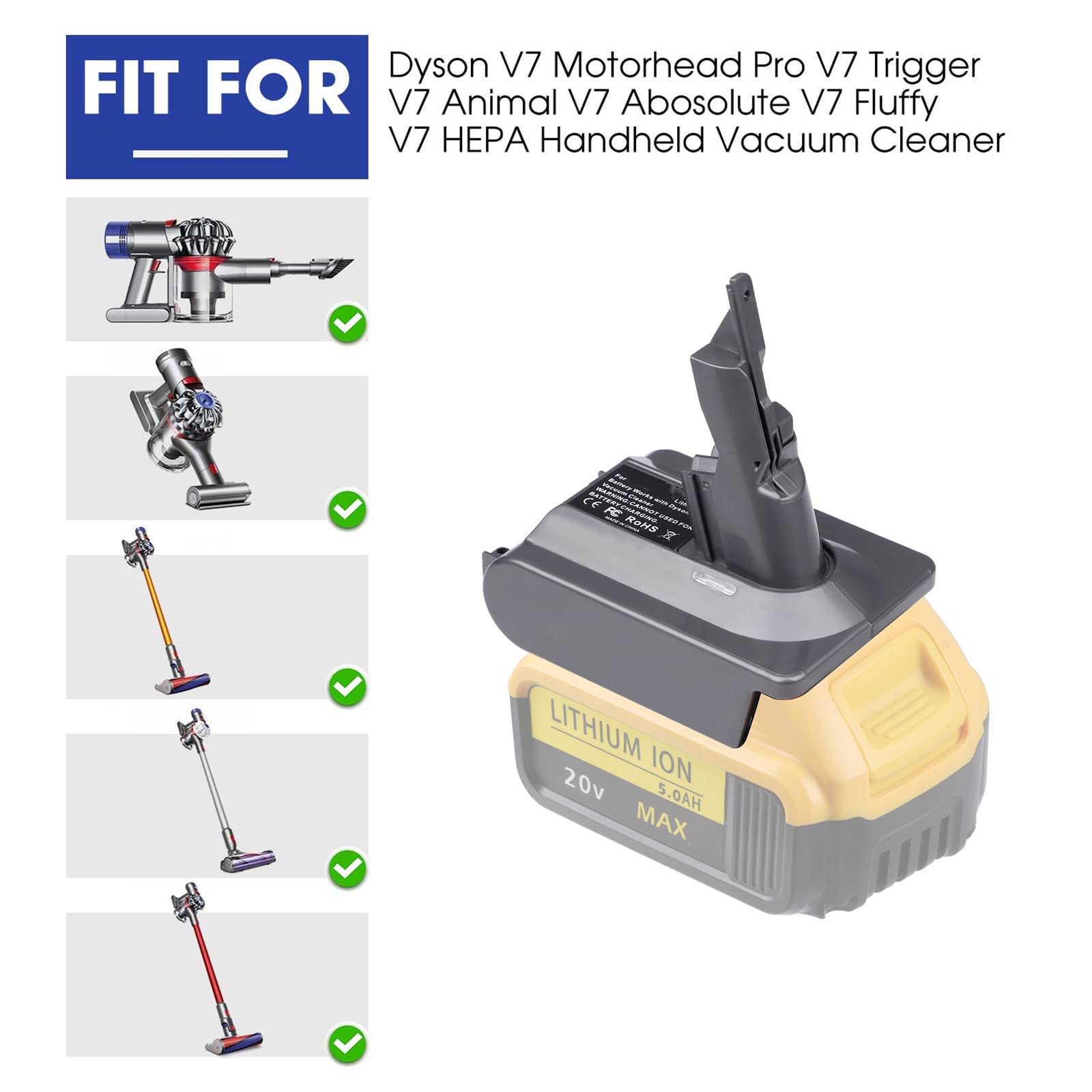 JJXNDO V7 adapter design supports easy storage and quick setup.