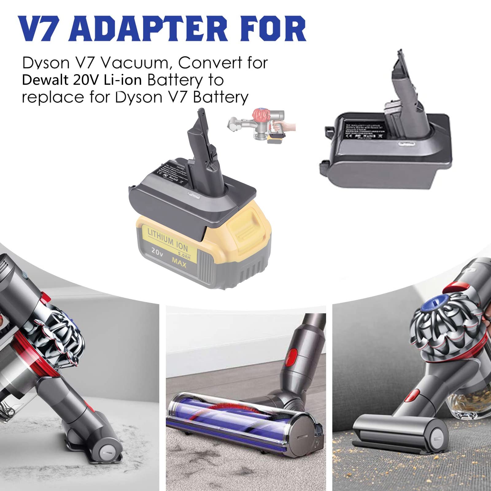 JJXNDO V7 adapter compatibility with multiple Dyson V7 models supported.