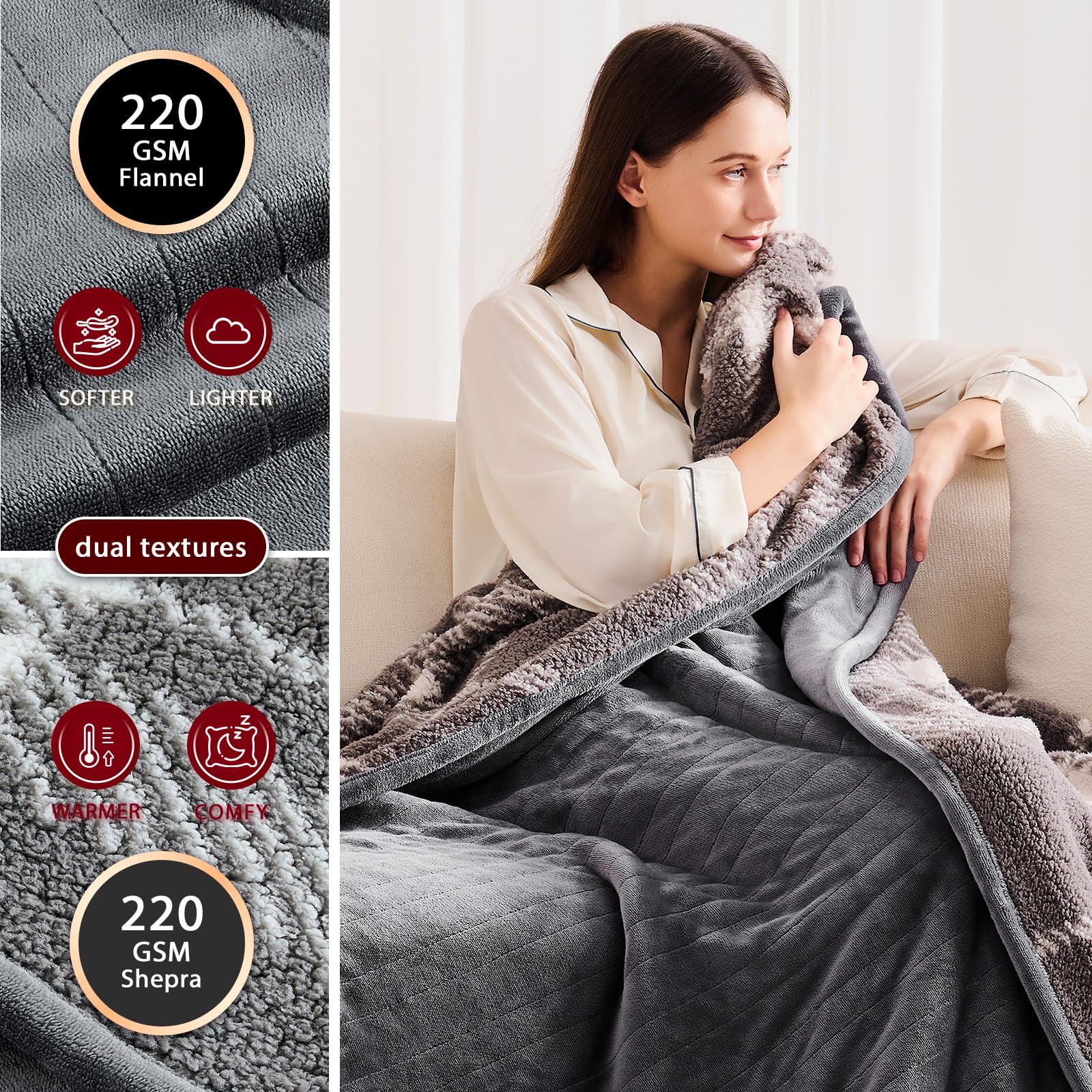JKMAX dual-fabric design illustrates two cozy textures for different moods