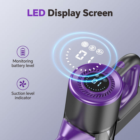 jkuoo cordless vacuum offers 3 suction speeds for varied surfaces.