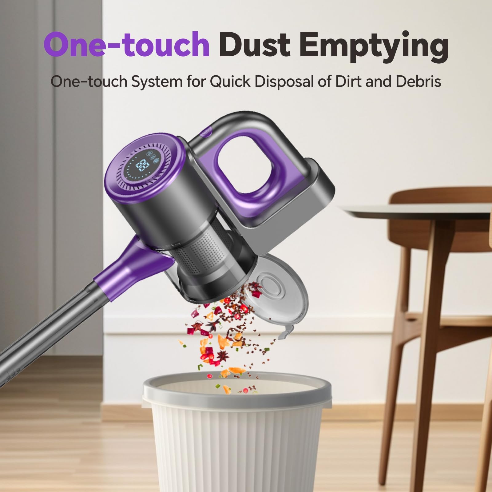 jkuoo stand-up storage keeps it tidy between cleans.