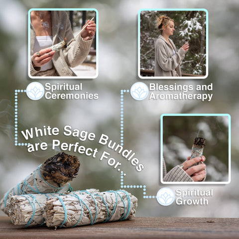 JL Local white sage smudge stick 4in ritual focuses energy cleansing and mindfulness daily use.