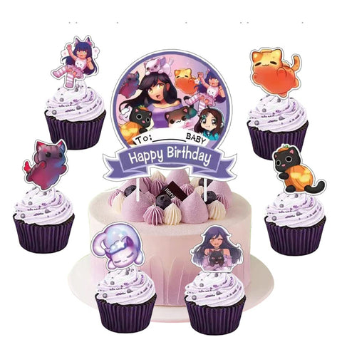 Jlemon cat game cake topper centers the dessert display