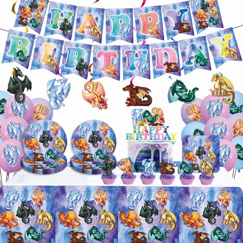 Jlemon Wings of Fire tablecloth enhances dragon party decor and easy cleanup