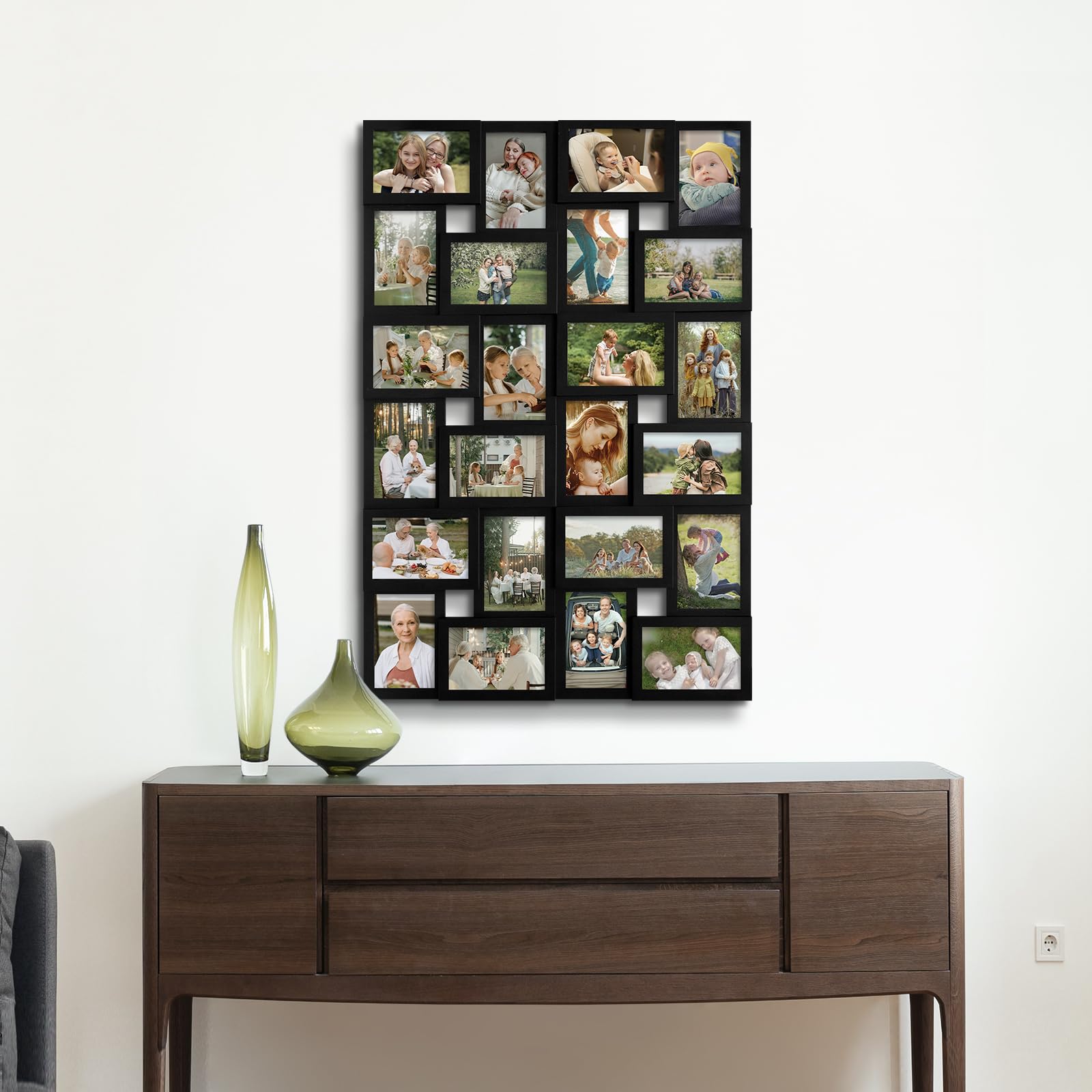 J.M.Deco collage frame shows a 24-photo layout for memories.