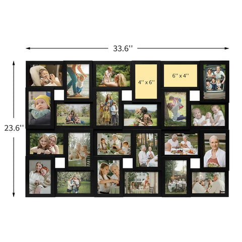 J.M.Deco collage frame hanging options support vertical or horizontal layouts.