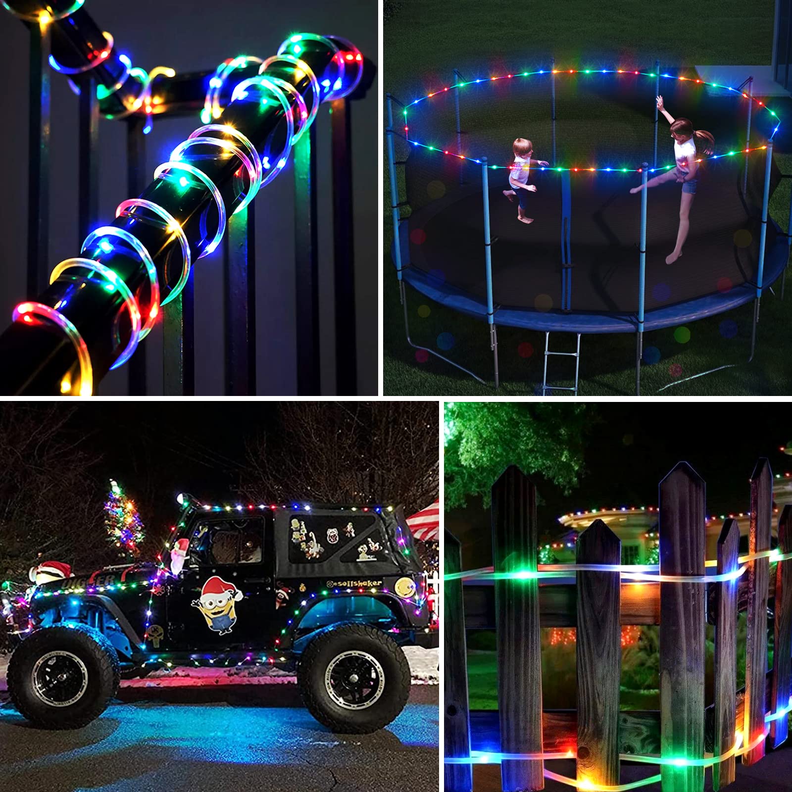 JMEXSUSS battery rope lights on gazebo for festive mood