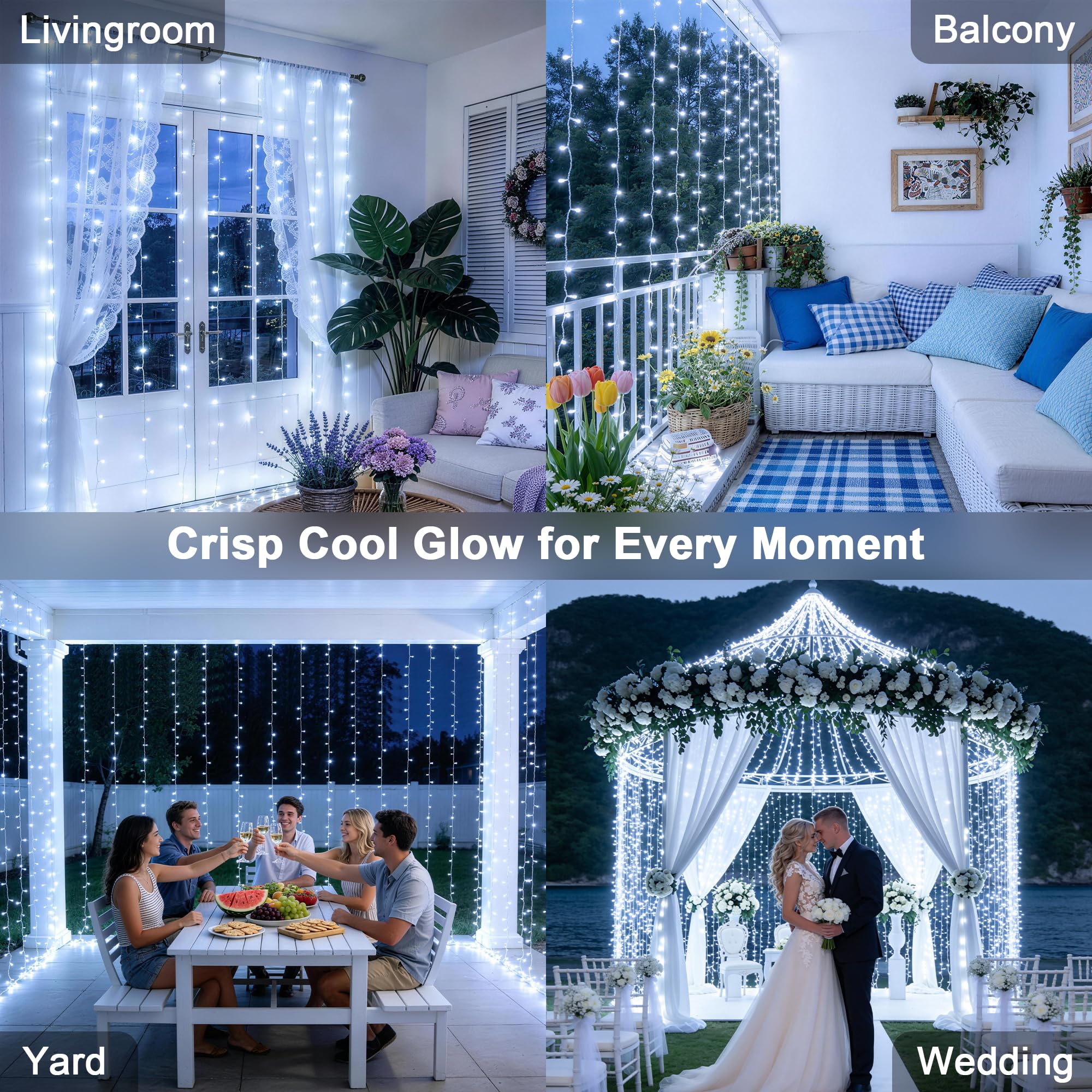 JMEXSUSS curtain lights ideal for wedding backdrops and festive decor.