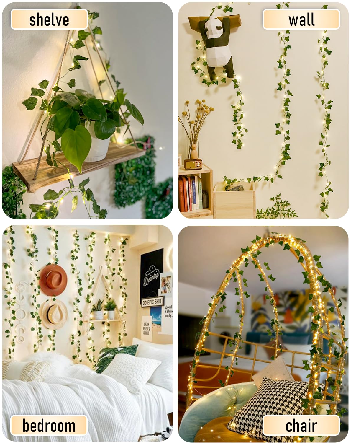 JMEXSUSS flexible vine string resists tangling for easy setup.